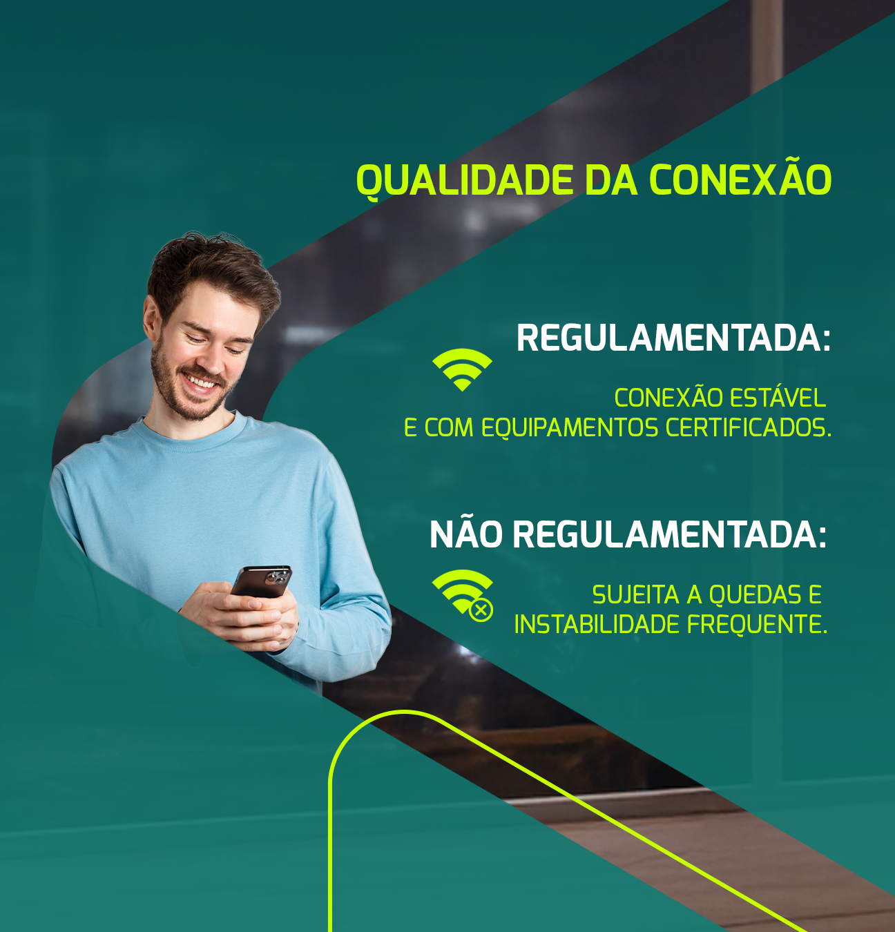 Carrossel Algar Telecom, lâmina 2: qualidade da conexão regulamentada vs não regulamentada