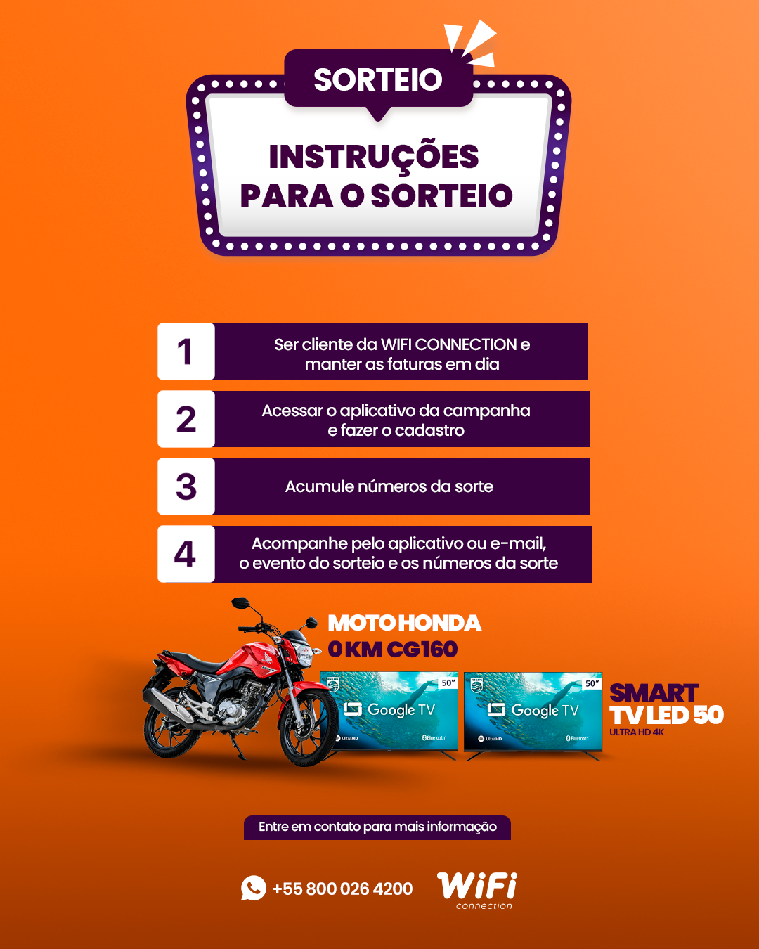 Carrossel WiFi Connection, lâmina 4: instruções para o sorteio Conexão Premiada