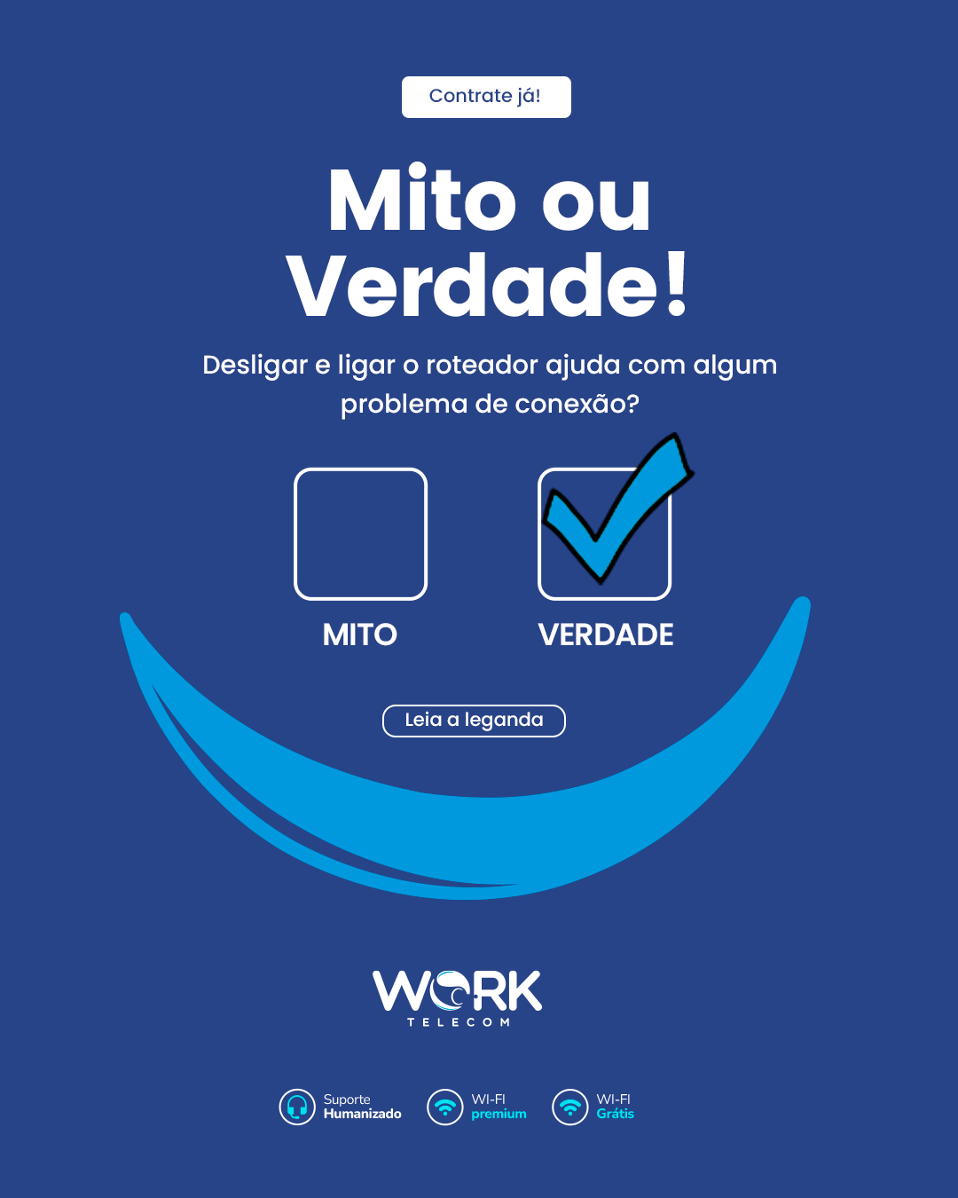 Work Telecom — enquete mito ou verdade sobre reiniciar o roteador