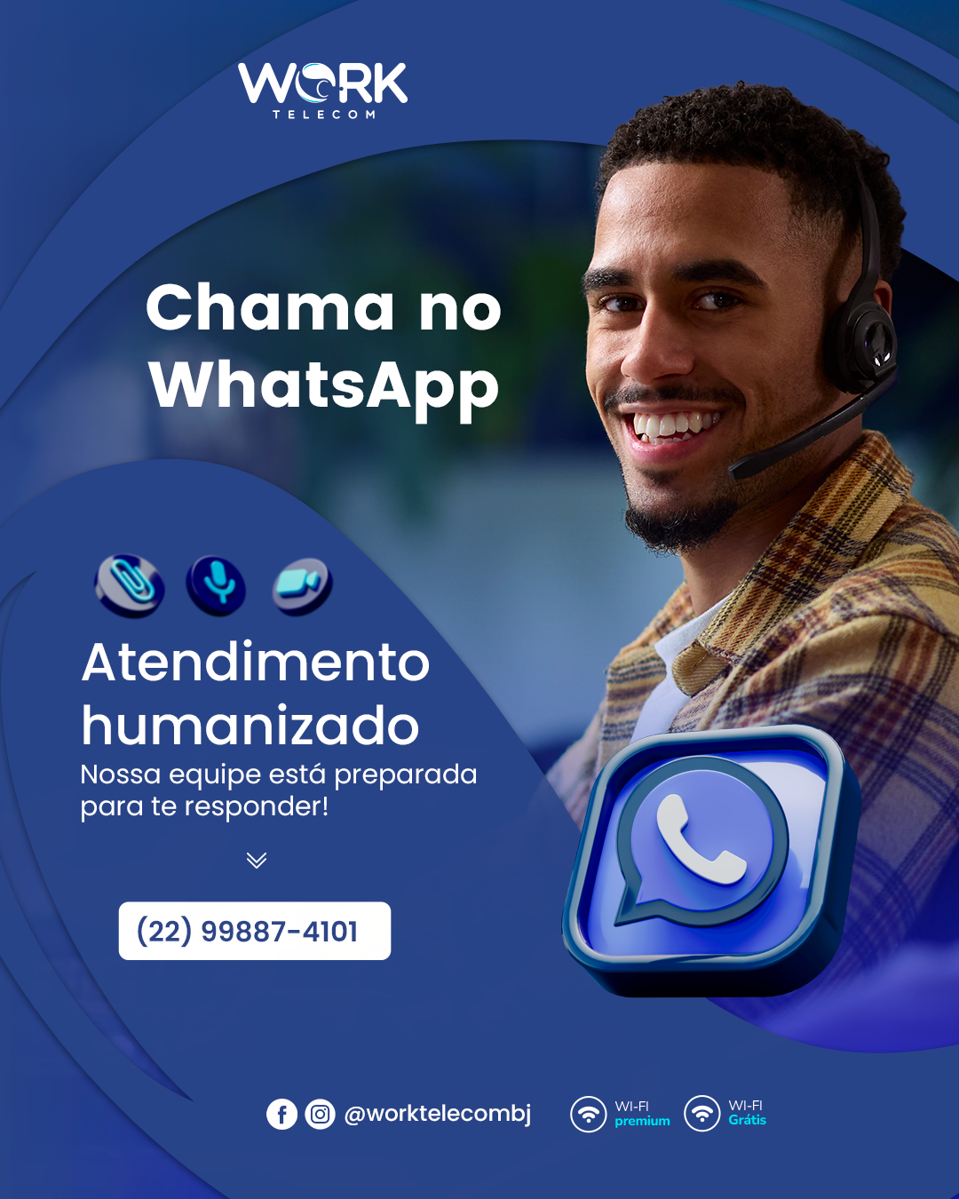 Work Telecom — post institucional atendimento humanizado via WhatsApp